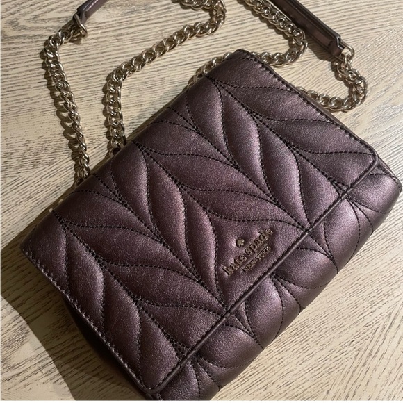kate spade Handbags - Kate Spade Emelyn Briar Lane Quilted Leather Crossbody Purse Metallic Oak